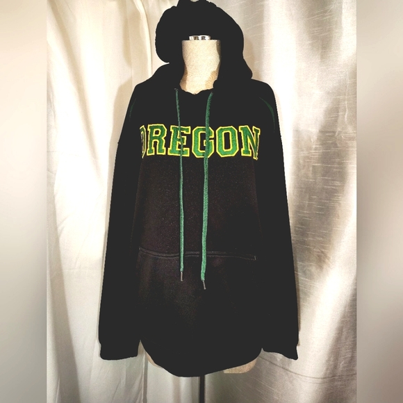 CD Other - Oregon University Hoodie, C/D Men , Black+Green Satin+Yellow  Logo, Pckts,M
